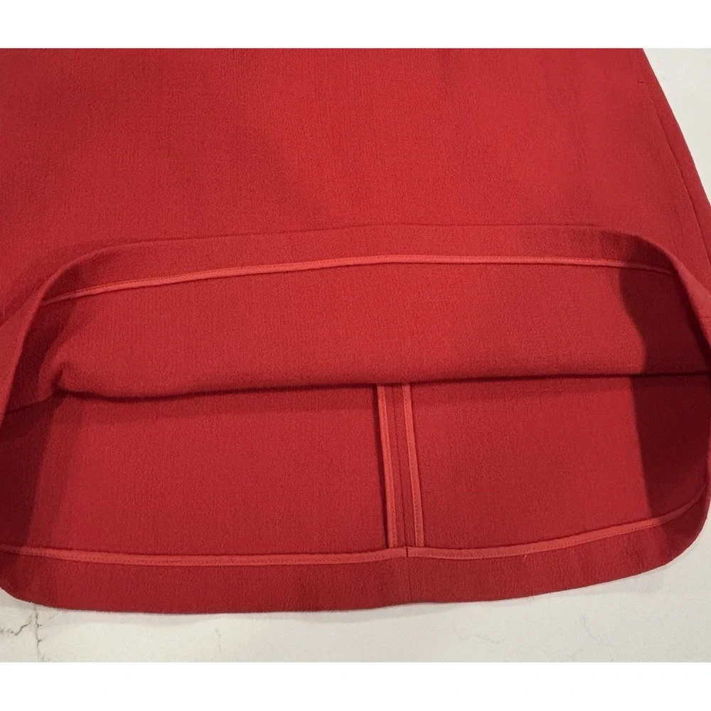Lafayette 148 NY 2Pc Red Wool Longline Duster Coat Sz P & Sheath Dress Sz 0 Set